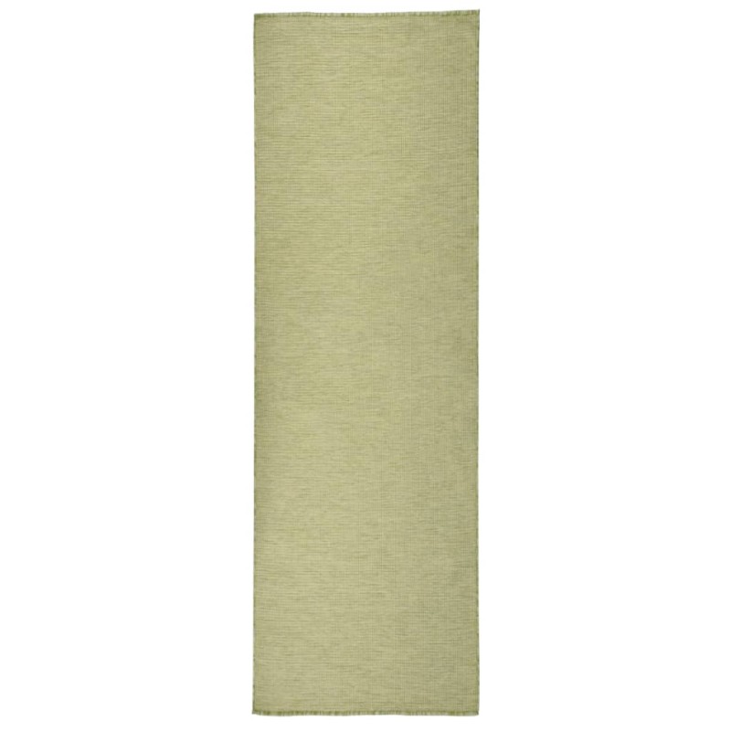 vidaXL Alfombra de exterior de tejido plano verde 80x250 cm vidaXL Alfombra de exterior de tejido plano verde 80x250 cm