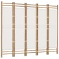 vidaXL Biombo plegable de 5 paneles bambú y lona 200 cm vidaXL Biombo plegable de 5 paneles bambú y lona 200 cm