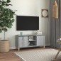 vidaXL Mesita de noche patas madera maciza gris Sonoma 103,5x35x50 cm vidaXL Mesita de noche patas madera maciza gris Sonoma 103,5x35x50 cm