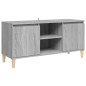 vidaXL Mesita de noche patas madera maciza gris Sonoma 103,5x35x50 cm vidaXL Mesita de noche patas madera maciza gris Sonoma 103,5x35x50 cm