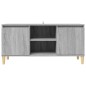 vidaXL Mesita de noche patas madera maciza gris Sonoma 103,5x35x50 cm vidaXL Mesita de noche patas madera maciza gris Sonoma 103,5x35x50 cm
