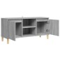 vidaXL Mesita de noche patas madera maciza gris Sonoma 103,5x35x50 cm vidaXL Mesita de noche patas madera maciza gris Sonoma 103,5x35x50 cm