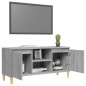 vidaXL Mesita de noche patas madera maciza gris Sonoma 103,5x35x50 cm vidaXL Mesita de noche patas madera maciza gris Sonoma 103,5x35x50 cm