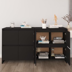 vidaXL Aparadores 2 unidades madera ingeniería negro 70x41x75 cm