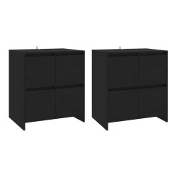 vidaXL Aparadores 2 unidades madera ingeniería negro 70x41x75 cm