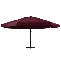 vidaXL Sombrilla de jardín con palo de aluminio rojo burdeos 600 cm 