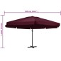 vidaXL Sombrilla de jardín con palo de aluminio rojo burdeos 600 cm vidaXL Sombrilla de jardín con palo de aluminio rojo burdeos 600 cm