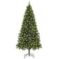 vidaXL Árbol de Navidad artificial iluminado con luces y piñas 210 cm vidaXL Árbol de Navidad artificial iluminado con luces y piñas 210 cm
