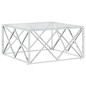 vidaXL Mesa de centro acero inoxidable y vidrio 80x80x40 cm vidaXL Mesa de centro acero inoxidable y vidrio 80x80x40 cm