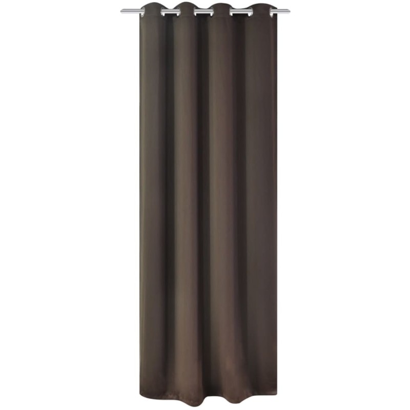 vidaXL Cortina opaca con ojales de metal 270x245 cm marrón vidaXL Cortina opaca con ojales de metal 270x245 cm marrón