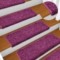 vidaXL Alfombras de peldaños de escalera 15 uds violeta 65x21x4 cm