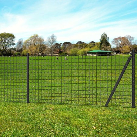 vidaXL Euro Valla de acero gris 10x0,8 m