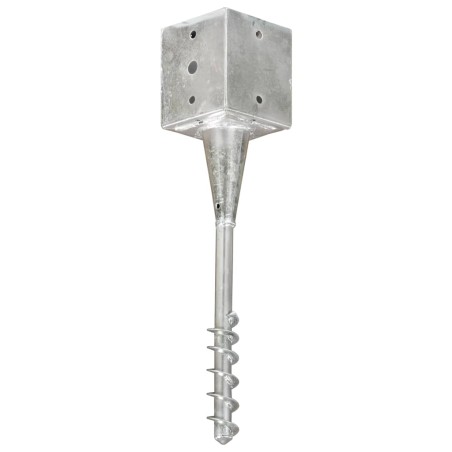 vidaXL Picas de tierra 2 uds acero galvanizado plateado 12x12x56 cm