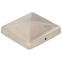vidaXL Tapas piramidales postes valla 6 uds acero inoxidable 101x101mm