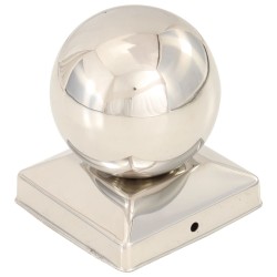 vidaXL Tapas para postes 6 uds acero inoxidable globo final 91x91 mm