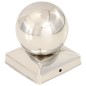vidaXL Tapas para postes 6 uds acero inoxidable globo final 91x91 mm