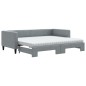 vidaXL Sofá cama nido con colchón tela gris claro 90x200 cm vidaXL Sofá cama nido con colchón tela gris claro 90x200 cm