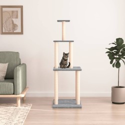 vidaXL Rascador para gatos con postes de sisal gris claro 149 cm