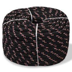 vidaXL Cuerda marina de polipropileno 14 mm 50 m negra