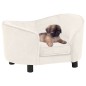 vidaXL Sofá para perros felpa crema 69x49x40 cm