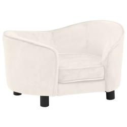 vidaXL Sofá para perros felpa crema 69x49x40 cm