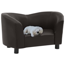 vidaXL Sofá para perros cuero sintético marrón 67x41x39 cm 