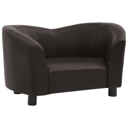 vidaXL Sofá para perros cuero sintético marrón 67x41x39 cm 