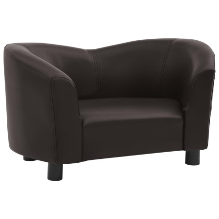 vidaXL Sofá para perros cuero sintético marrón 67x41x39 cm 