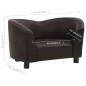vidaXL Sofá para perros cuero sintético marrón 67x41x39 cm 