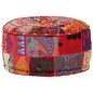 vidaXL Puf redondo de pachtwork algodón hecho a mano 40x20 cm rojo vidaXL Puf redondo de pachtwork algodón hecho a mano 40x20 cm rojo