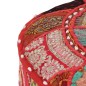 vidaXL Puf redondo de pachtwork algodón hecho a mano 40x20 cm rojo vidaXL Puf redondo de pachtwork algodón hecho a mano 40x20 cm rojo