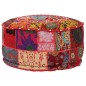 vidaXL Puf redondo de pachtwork algodón hecho a mano 40x20 cm rojo vidaXL Puf redondo de pachtwork algodón hecho a mano 40x20 cm rojo