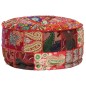 vidaXL Puf redondo de pachtwork algodón hecho a mano 40x20 cm rojo vidaXL Puf redondo de pachtwork algodón hecho a mano 40x20 cm rojo