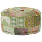 vidaXL Puf redondo de pachtwork algodón hecho a mano 40x20 cm verde vidaXL Puf redondo de pachtwork algodón hecho a mano 40x20 cm verde