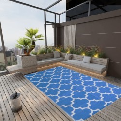 vidaXL Alfombra de exterior PP azul 190x290 cm