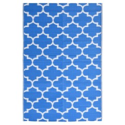 vidaXL Alfombra de exterior PP azul 190x290 cm