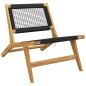 vidaXL Silla de jardín con reposapiés madera maciza teca y poliéster vidaXL Silla de jardín con reposapiés madera maciza teca y poliéster