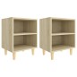 vidaXL Mesitas de noche 2 uds con patas madera roble Sonoma 40x30x50cm vidaXL Mesitas de noche 2 uds con patas madera roble Sonoma 40x30x50cm
