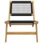 vidaXL Silla de jardín con reposapiés madera maciza teca y poliéster vidaXL Silla de jardín con reposapiés madera maciza teca y poliéster