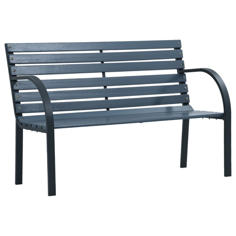 vidaXL Banco de jardín de madera maciza abeto gris 112 cm vidaXL Banco de jardín de madera maciza abeto gris 112 cm