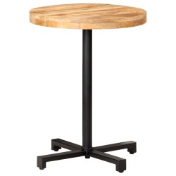 vidaXL Mesa de bistró redonda madera de mango rugosa Ø60x75 cm