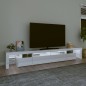 vidaXL Mueble de TV con luces LED blanco brillante 260x36,5x40 cm vidaXL Mueble de TV con luces LED blanco brillante 260x36,5x40 cm