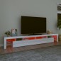 vidaXL Mueble de TV con luces LED blanco brillante 260x36,5x40 cm vidaXL Mueble de TV con luces LED blanco brillante 260x36,5x40 cm