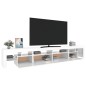 vidaXL Mueble de TV con luces LED blanco brillante 260x36,5x40 cm vidaXL Mueble de TV con luces LED blanco brillante 260x36,5x40 cm