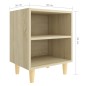 vidaXL Mesitas de noche 2 uds con patas madera roble Sonoma 40x30x50cm vidaXL Mesitas de noche 2 uds con patas madera roble Sonoma 40x30x50cm