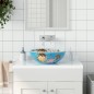 vidaXL Lavabo sobre encimera redondo cerámica multicolor Φ41x14 cm