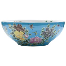 vidaXL Lavabo sobre encimera redondo cerámica multicolor Φ41x14 cm