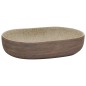 vidaXL Lavabo sobre encimera ovalado cerámica arena marrón 59x40x14 cm vidaXL Lavabo sobre encimera ovalado cerámica arena marrón 59x40x14 cm