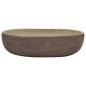 vidaXL Lavabo sobre encimera ovalado cerámica arena marrón 59x40x14 cm vidaXL Lavabo sobre encimera ovalado cerámica arena marrón 59x40x14 cm