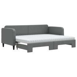 vidaXL Sofá cama nido con colchón tela gris oscuro 80x200 cm